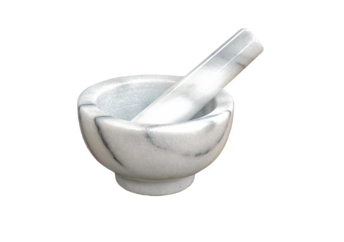 Mortar and Pestle Set, Marble | White Stone