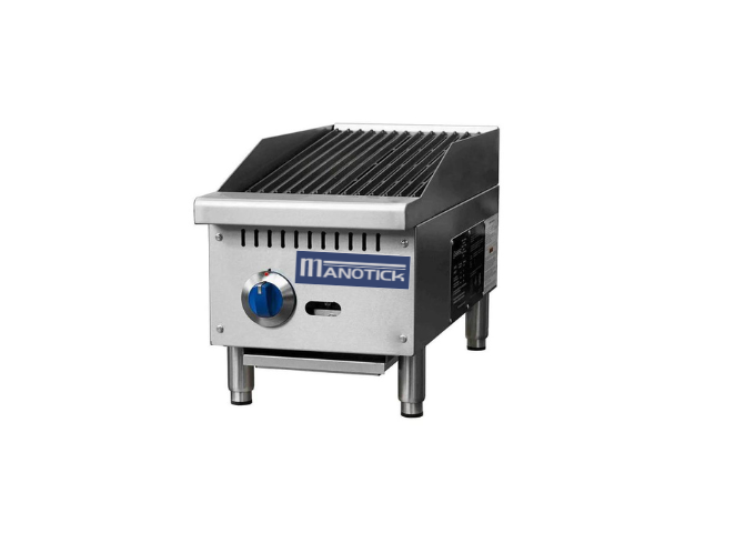 Manotick MT-CB12-M 12'' Gas Countertop Charbroiler -35,000 BTU | White Stone