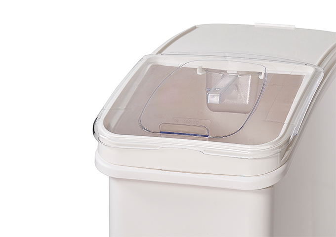 21 Gal Ingredient Bin w/Brake Casters and Scoop | White Stone