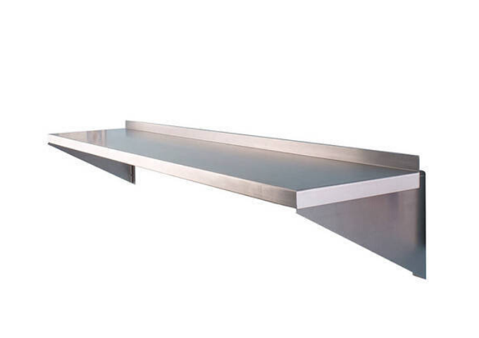 Steelsville SV-WS-1460-418 14'' x 60'' Stainless Steel Wall Shelf | White Stone