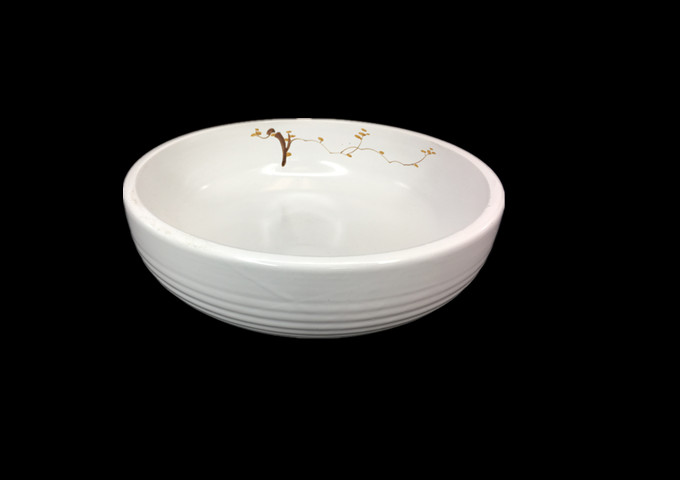 Whitestone Ceramic Soup Bowl, Edge Spiral-Sip,  9" | White Stone