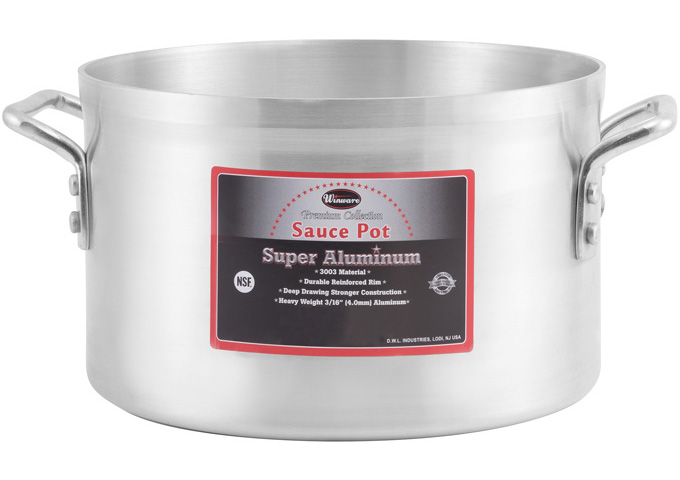 40qt Alu Sauce Pot, 4mm, Super Aluminum | White Stone