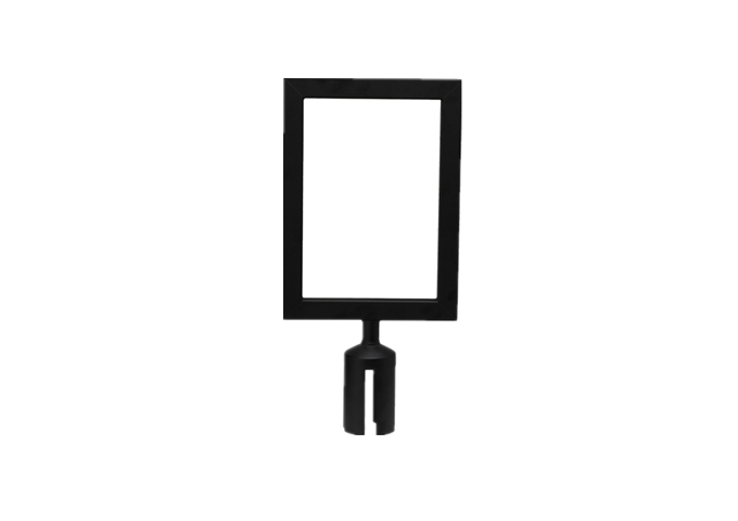 Stanchion Top Sign Frame, Black | White Stone