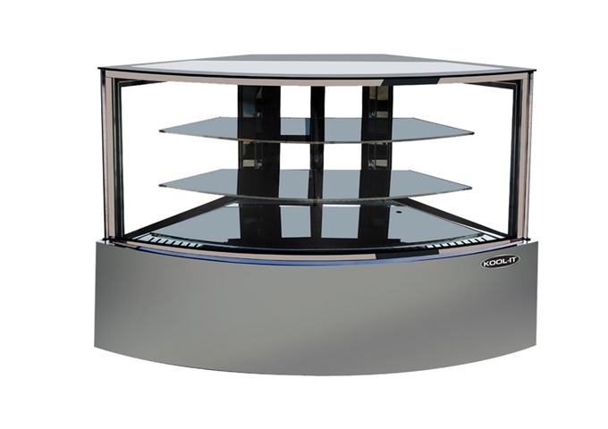 KBF-60C/KBF-60CD Corner Glass Display Case | White Stone