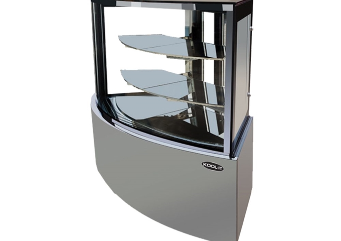 KBF-60C/KBF-60CD Corner Glass Display Case | White Stone