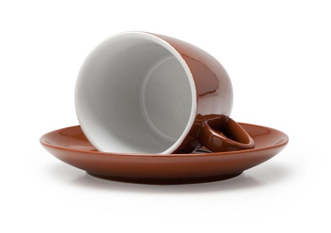 3.5 oz Espresso Cup & Saucer, Brown | White Stone