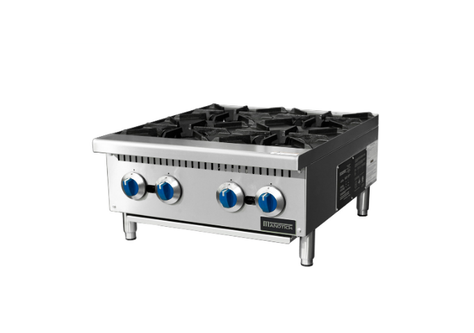 Manotick MT-HP24-M 24'' 4 Burner Gas Hot Plate-100,000 BTU | White Stone