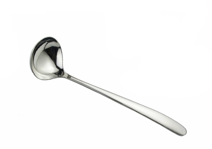 2-3/4'' Diameter, 9'' Handle, Stainless Steel Ladle | White Stone