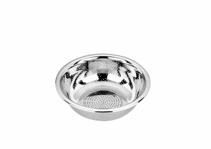 12.5", Stainless Steel, Colander | White Stone