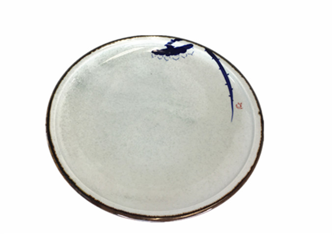 10'' Ceramic Round Plate | White Stone
