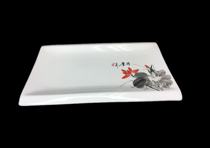 12'' X 7-1/2'' Ceramic Rectangular Plate | White Stone