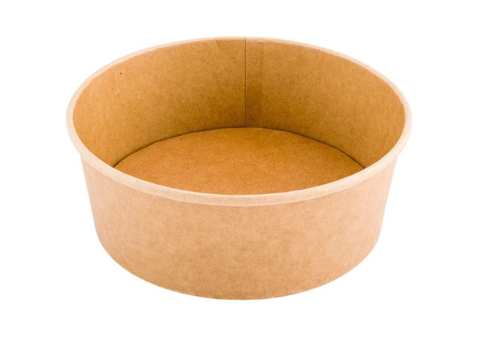 Kraft Paper Salad Bowl 44 oz (600), 1300ML, 184mm Dia | White Stone