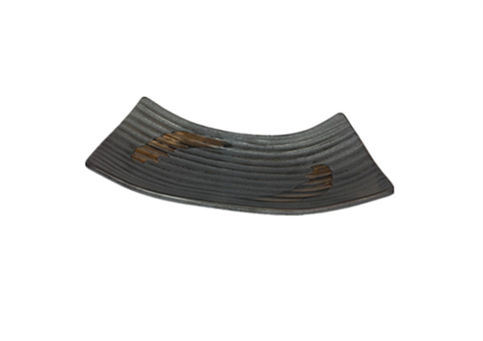 9'' X 3-3/4'' Ceramic Grey Rectangle Plate | White Stone