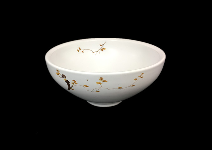 Whitestone Ceramic Round Bowl, High Feet-Pis, 7.5" | White Stone