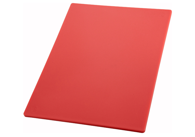 Poly Cutting Board- 21-4/5" X 14" X 4/5" Red | White Stone