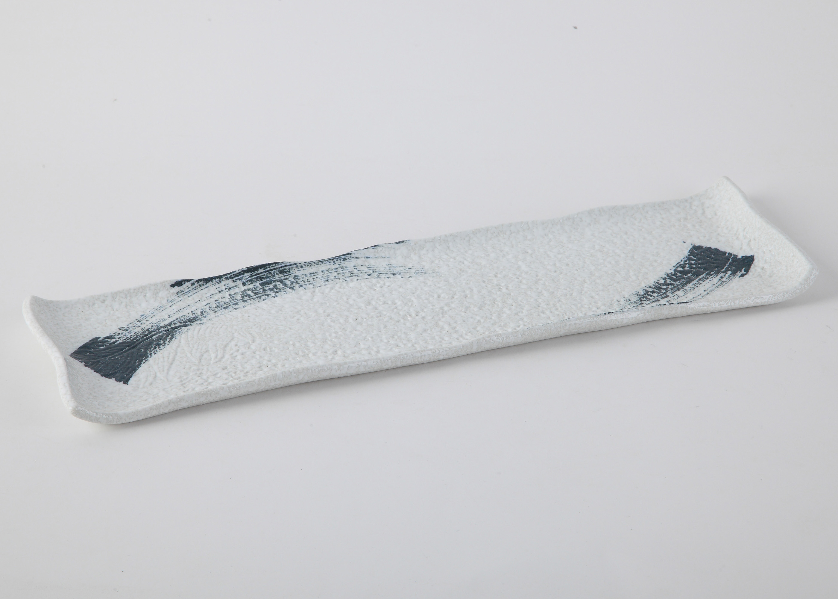 17'' X 5'' REC PLATE, CERAMIC | White Stone