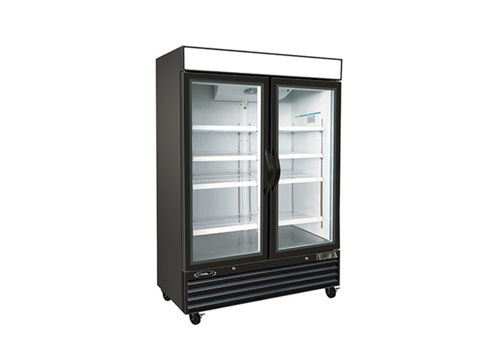 KGF-48 Double Glass Door Freezer | White Stone