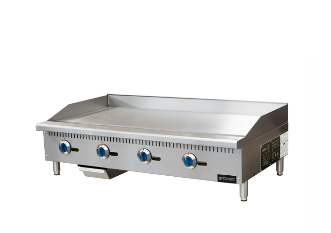 Manotick MT-G48-M 48'' Gas Countertop Griddle with Manual Controls -120,000 BTU | White Stone