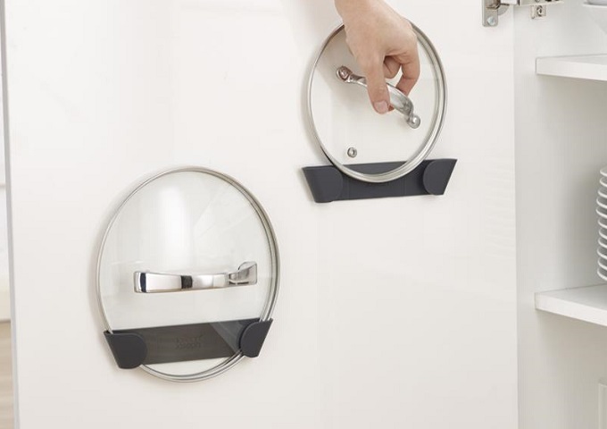 Set of 4 CupboardStore™ Pan Lid Holders | White Stone