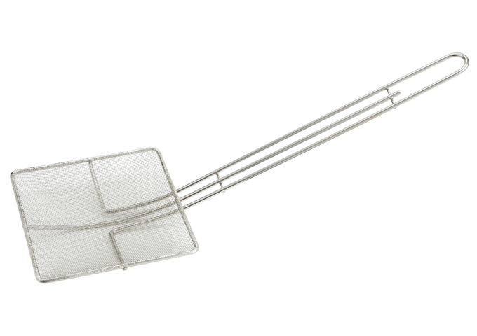 6-3/4" Mesh Skimmer, Square, Nickel  Plated | White Stone