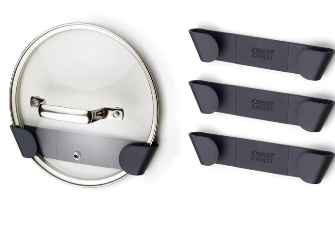 Set of 4 CupboardStore™ Pan Lid Holders | White Stone