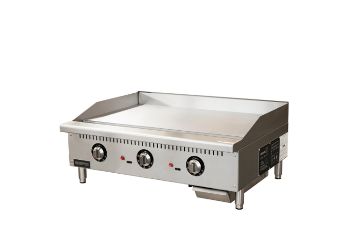Manotick MT-G36-T 36'' Gas Countertop Griddle with Thermostatic  Controls -90,000 BTU | White Stone