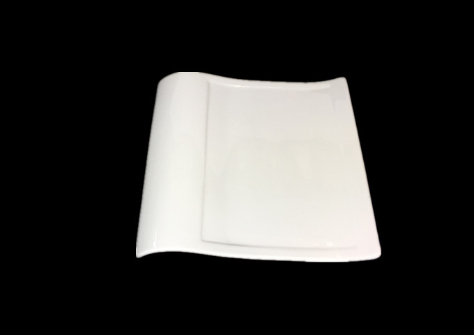 10" Ceramic Square White Plate - JLD | White Stone