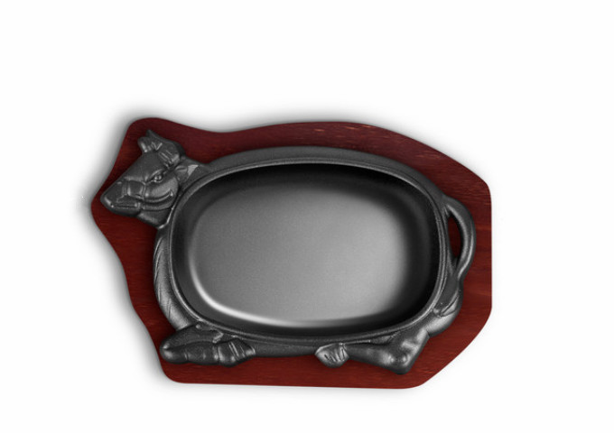 9*6 " Skillet, Cow Shape | White Stone