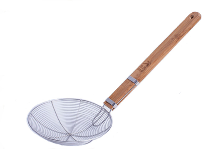 9.5'' Coarse Skimmer, Stainless Steel 14'' Wood Handle | White Stone