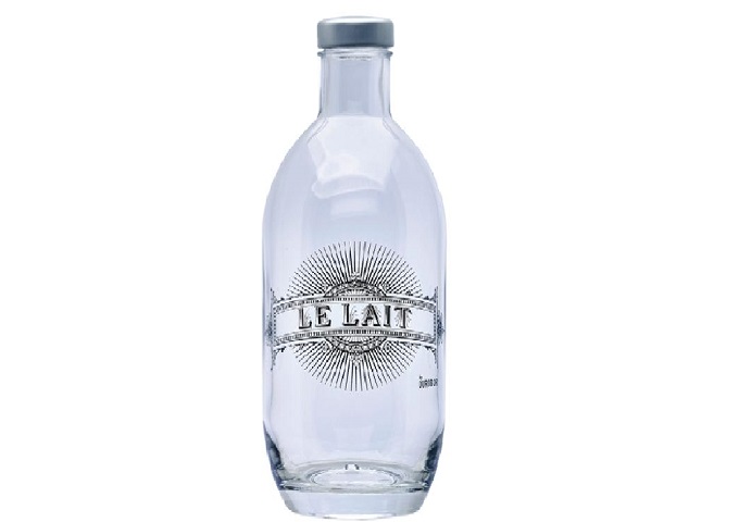 24 oz LE LAIT Milk Bottle w/Screw Cap | White Stone