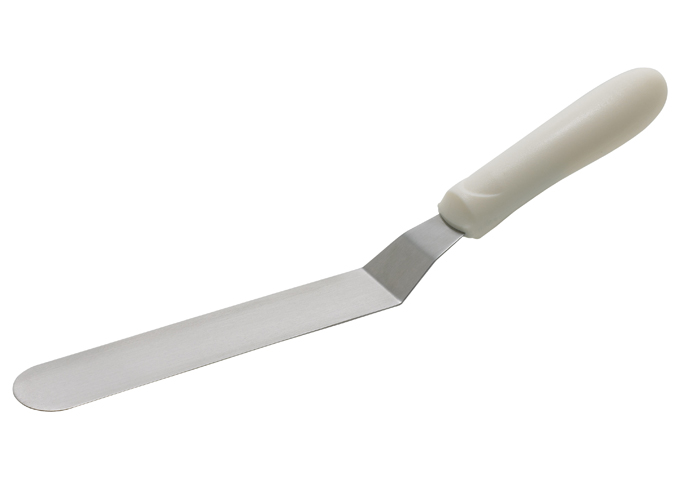 Spatula w/Offset, White PP Hdl, 6-1/2" x 1-5/16" Blade | White Stone