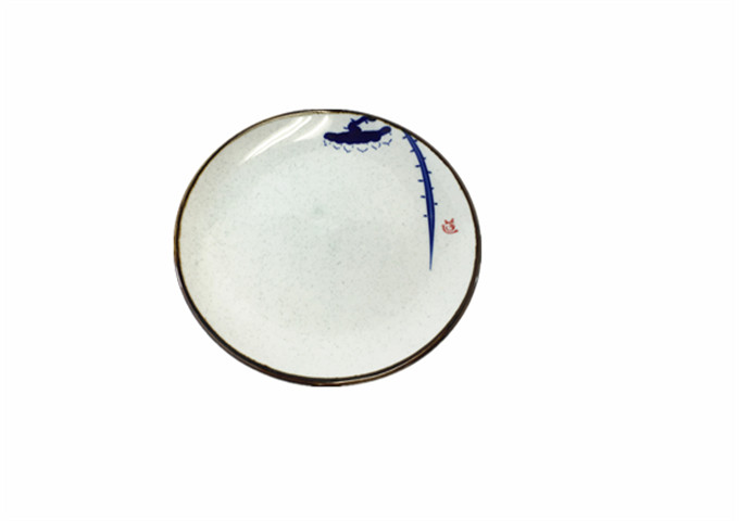 7'' Ceramic Round Plate | White Stone