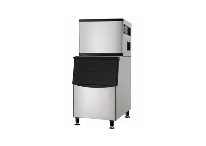Manotick MT-M350A Air Cooled Modular Full Cube Ice Machine with Bin - 350 lb. | White Stone
