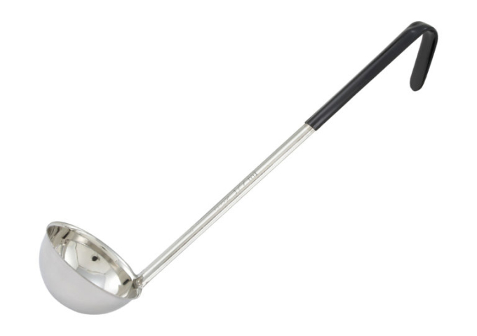 6oz, Ladle, One-piece, Black, S/S | White Stone
