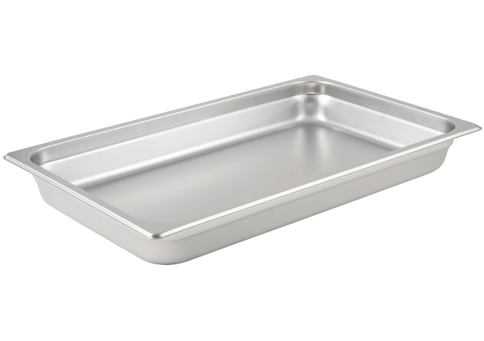 Anti-jam Steam Pan, Full-size, 2-1/2", 25 Ga S/S | White Stone