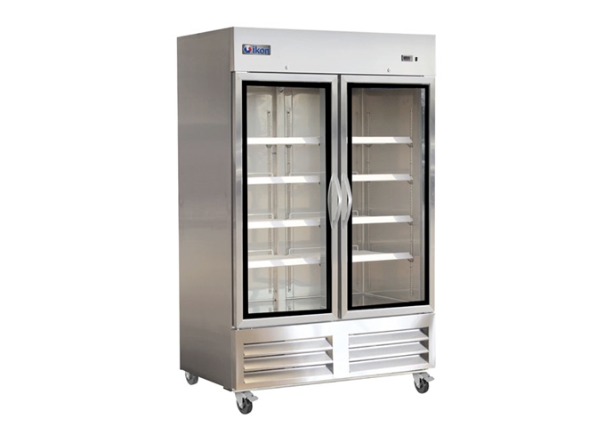 IB54FG Double Glass Door Bottom Mount Freezer | White Stone