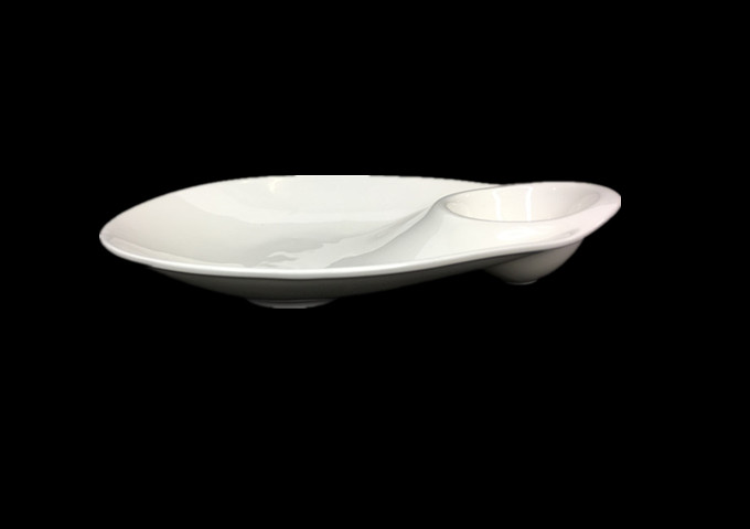 10" x 8'' Ceramic White Plate -JLD | White Stone