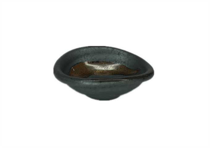 4'' X 3-1/4'' Ceramic Grey Sauce Bowl | White Stone
