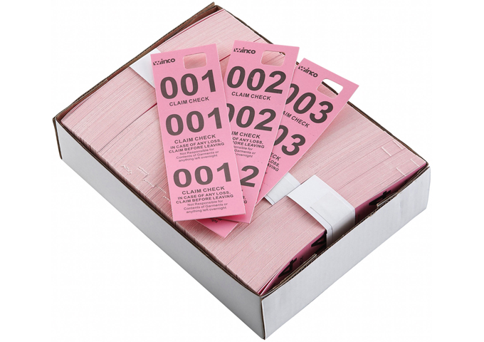 Coat Check Tickets, Pink, 500pcs/box | White Stone