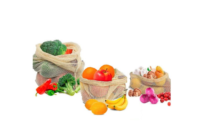 Danesco Cotton Mesh Produce Bags | White Stone