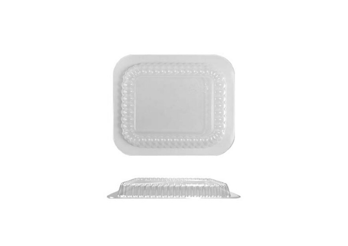 Chef Elite - Dome Plastic Lids - 3 g - For 1 lb Oblong Container - 1000/Case | White Stone
