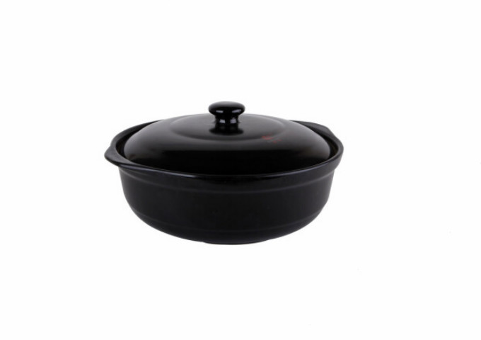 Black Casserole, 9.5'' Round, 1970 ml | White Stone