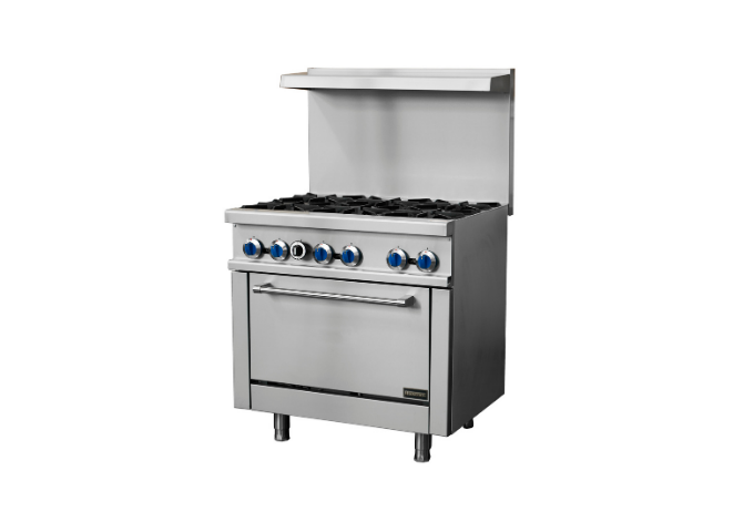 Manotick MT-R36 Natural Gas 6 Burner 36'' Range with Standard Oven -213,000 BTU | White Stone