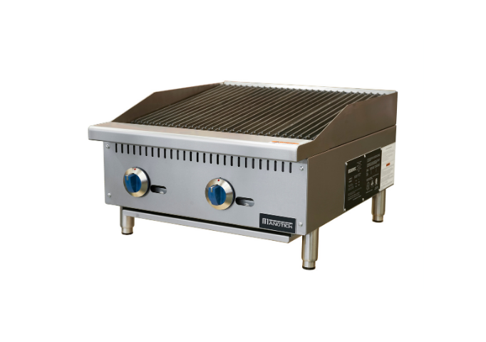 Manotick MT-CB24-M 24'' Gas Countertop Charbroiler -35,000 BTU | White Stone