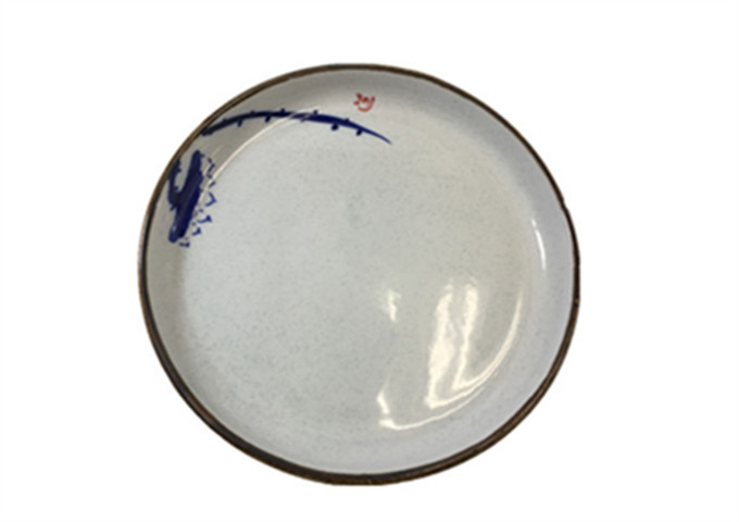 9.5'' Ceramic Round Plate | White Stone