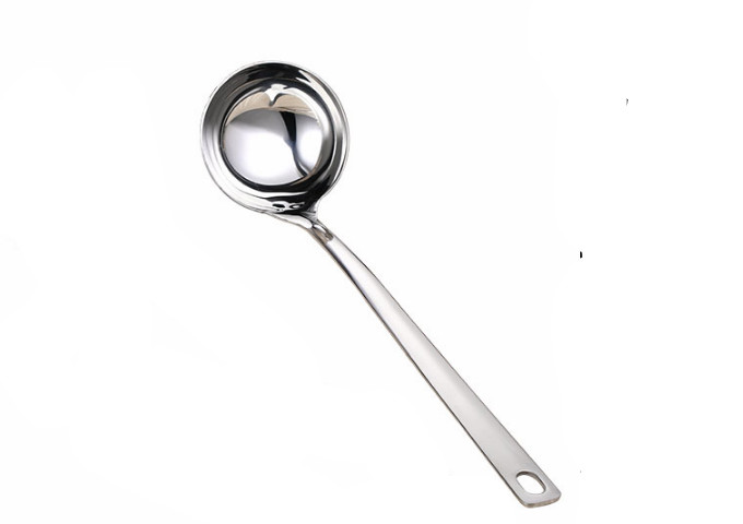 3'' Diameter, 10" Handle, Stainless Steel, Ladle | White Stone