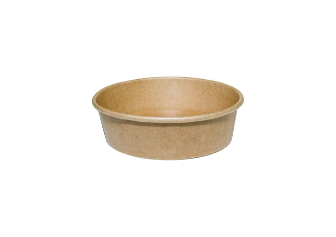 Kraft Paper Salad Bowl 16 oz (600), 500ML, 150mm Dia | White Stone