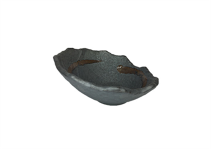 7'' X 3'' Ceramic Grey Stone Bowl | White Stone