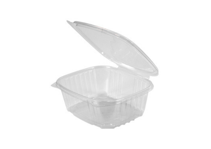 Genpak AD32 32 oz. Clear Hinged Deli Container - 200/Case | White Stone