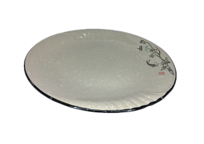 10'' Ceramic Round Pearl Plate | White Stone